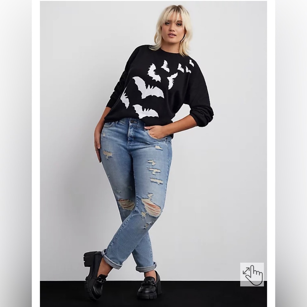 Torrid Bats Goth punk Pullover sweater 18/20 size 2x - Picture 2 of 5